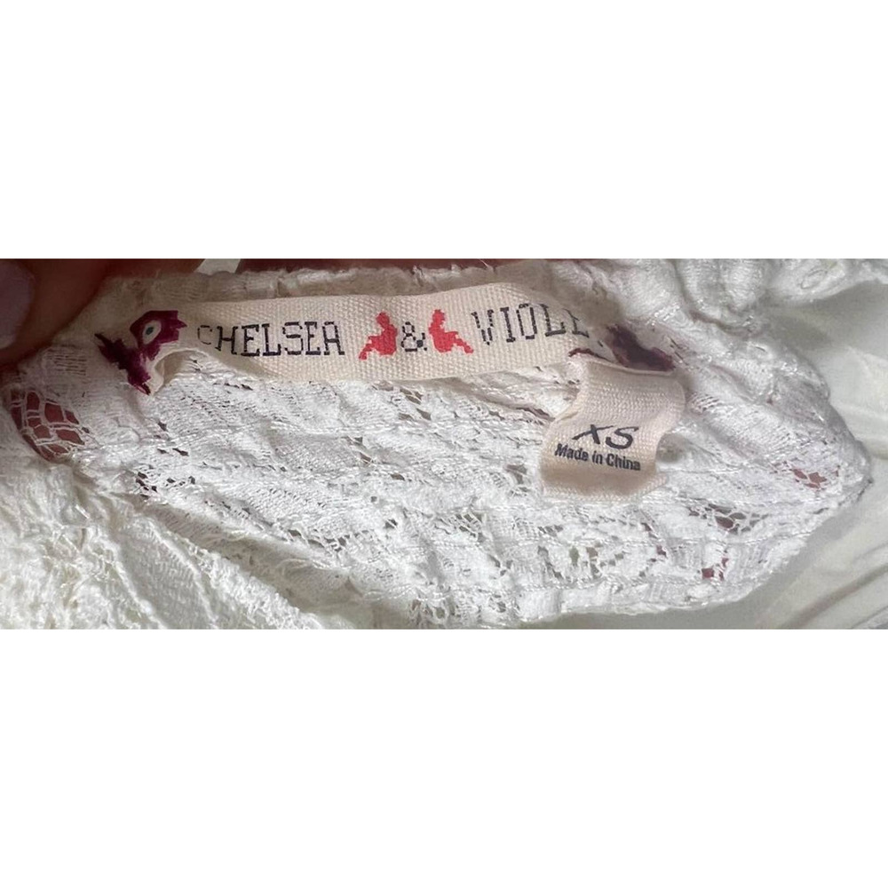 Chelsea & Violet Floral Lace Summer Dress White XS - Picture 3 of 4
